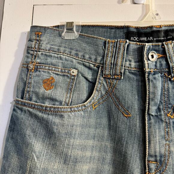 Jnco x Rocawear × Southpole Vintage Y2K Baggy Wide Rocawear Embroidered Jean 32 - Picture 3 of 10